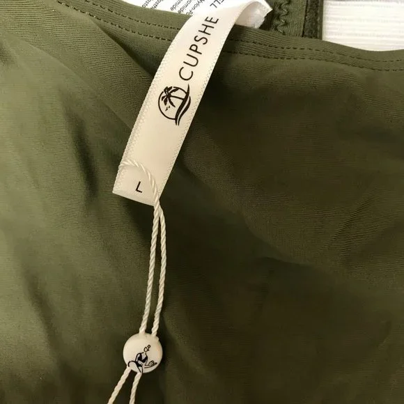 Cupshe Oasis Green Strappy Front Blocked One Piece Swimsuit NWT Size Large - Picture 6 of 6